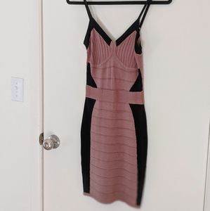 2b bebe Black & Camel Body Con Mini Dress